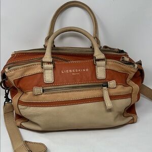 NWT Liebeskind Orange and Tan Tote Bag